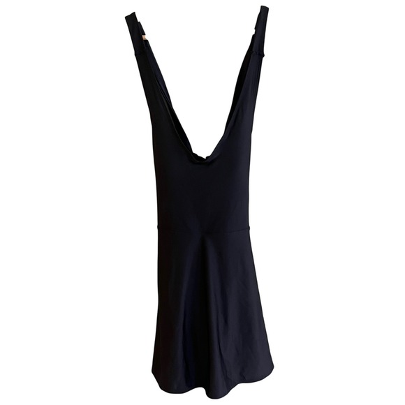 Old Navy Black Woman's One Piece Bathing Suit Skirt Cross Tie‎ Back Medium NWT - Picture 1 of 9